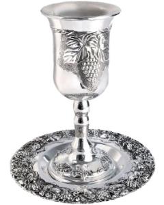 Silverplated Eliyahu Cup with Tray
