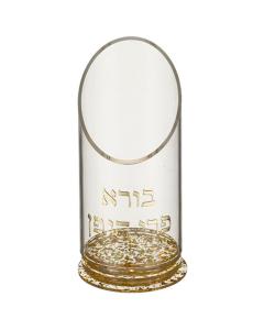 Perspex Wine Stand for Shabbat - Gold Sparkles