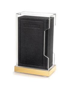 Tall Hardcover Leather & Lucite Bencher Set - Black
