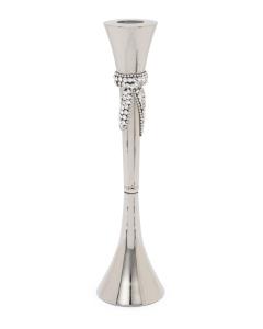 Stainless Steel Candlestick w/ Knot Center - 12.25"