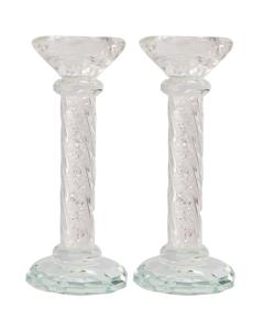 Crystal Candlesticks With Decorative Stones