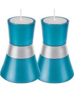 Anodized Aluminum Candlesticks, Emanuel - Small (Turquoise)