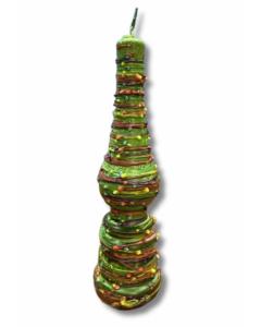 Torch-Shaped Havdallah Candle Drip Wax Design (Rainbow Green)