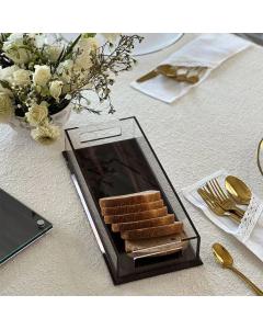 Lucite & Wood Look Challah Tray
