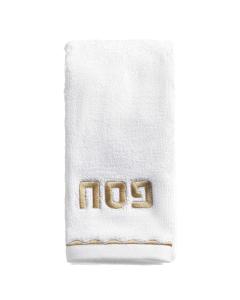 Pesach Scalloped Hand Towel - Gold