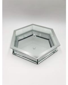Glass Matzah Box-Hexagon