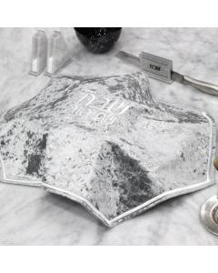 Crushed Silver and White Velvet Hexagon Challah Cover