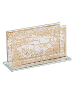 Crystal Match Box Holder With Gold Plate