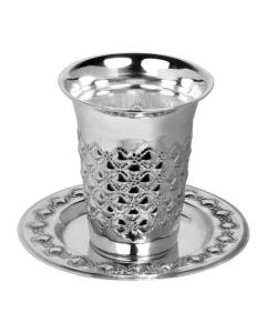 Kiddush Cup Set Silver Plated - Bubbles