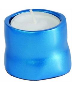 Anodized Aluminum Tea Light Single Candle Holder - Turquoise - Yair Emanuel Collection