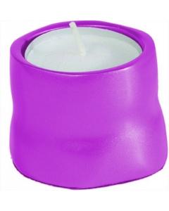 Anodized Aluminum Tea Light Single Candle Holder - Pink - Yair Emanuel Collection