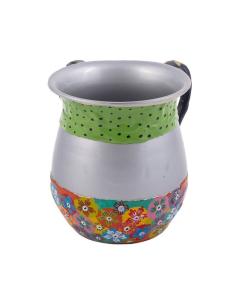Metal Wash Cup w/ Painted Fimo-- Multicolor - Yair Emanuel Collection