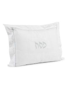 Pillow Case Silver Letters on White Rectangle Design (Stones)