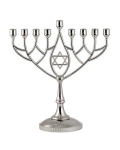 Silverplated Classic Hanukkah Menorah - Geometric