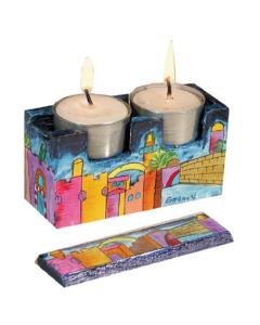 Travel Shabbat CandleStick Case - Jerusalem
