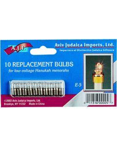 Low Voltage Standard Electric Menorah Replacement Bulbs 10 Pack