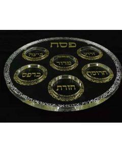 Acrylic Seder Plate - Round Royal Design