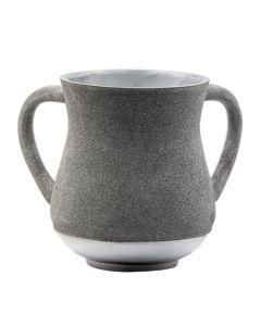 Aluminum Washing Cup - In Silver & Gray Glitter Coating
