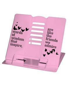 Mini Metal Book Stand Pink "Words Of Wisdom"