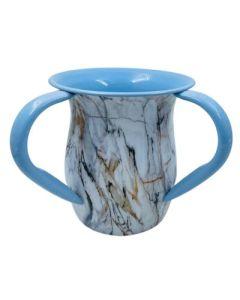 Washing Cup Blue & Beige Marble