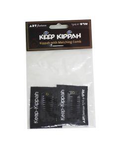 Kippah Clips with Sticker- Black
