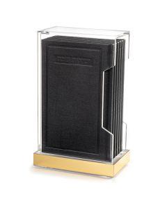 Tall Hardcover Leather & Lucite Bencher Set - Black