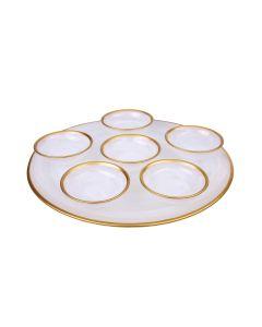 SEDER PLATE GLASS WITH DISHES