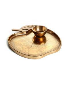 Copper Metal Apple Tray and Honey Dish