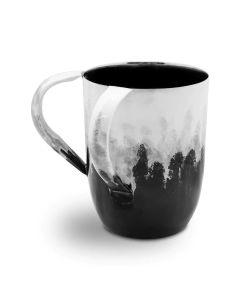 Stainless Steel Wash Cup with Black & White Watercolor Design