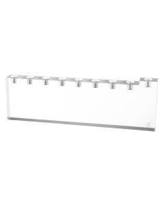 Lucite Menorah with metal fire-safe inserts (oil & candles) - Silver