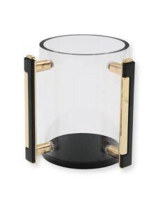 Acrylic Wash Cup with Black/Gold Handles & Black Bottom