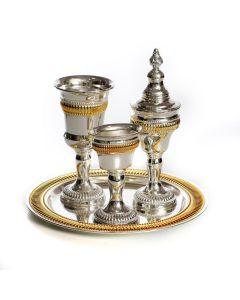 Silver and Gold-Plated Havdalah Set