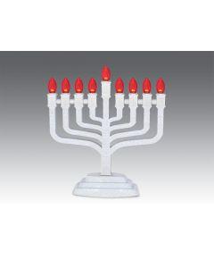 White Electric Knesset Menorah with the Symbols of the Twelve Tribes