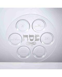 Clear Plastic Seder Plate with Glitter