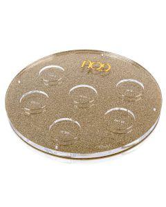 U Collection-Round Seder Plate Gold