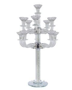 "Royal Style" 11 Branch Clear Filling Crystal Candelabra 24"H