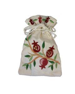 Embroidered Havdalah Spice Bag and Cloves - Pomegranates