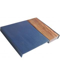 Aluminum and Wood Challah Board - Blue - Yair Emanuel Collection