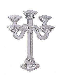 Crystal And Silver 5 Branch Candelabra