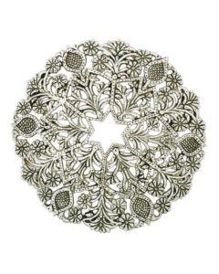 Aluminum Trivet - Round Oriental Star of David - silver