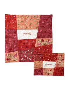 Embroidered Matzah/ Afikomen Covers - Red