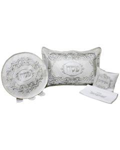 Pesach Set Brocade - 4 Pc with Plastic