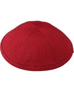 Red Linen Kippah (Sold by Dozen)