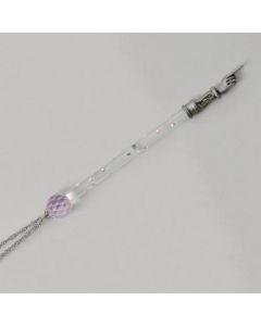Pewter and Pink Crystal Yad with Stones - 7.25''