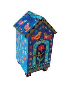 House design Tzedakah (Charity) Box - Birds and Flowers