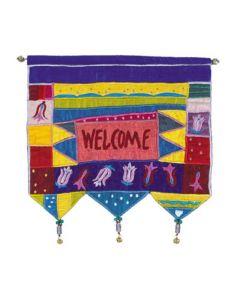 Wall Hanging - Welcome Flowers English Multicolor