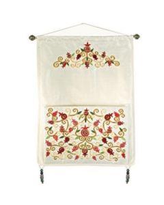 Embroidered Wall Decoration + Pouch - Pomegranates Red