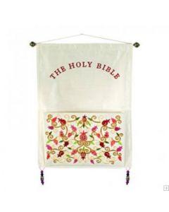 Embroidered Wall Decoration + Pouch - Pomegranates Bible Red