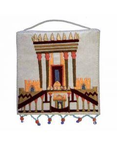 Embroidered Wall Decoration -Small - The Temple white