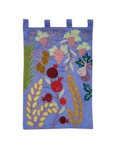 Extra Large Wall Hanging - The Seven Species in Blue